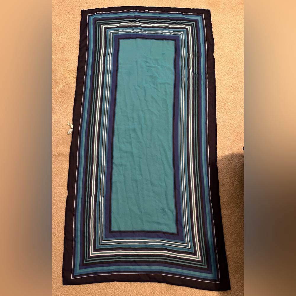 Kathy Ireland Blue Striped Scarf/Parero - Picture 1 of 2